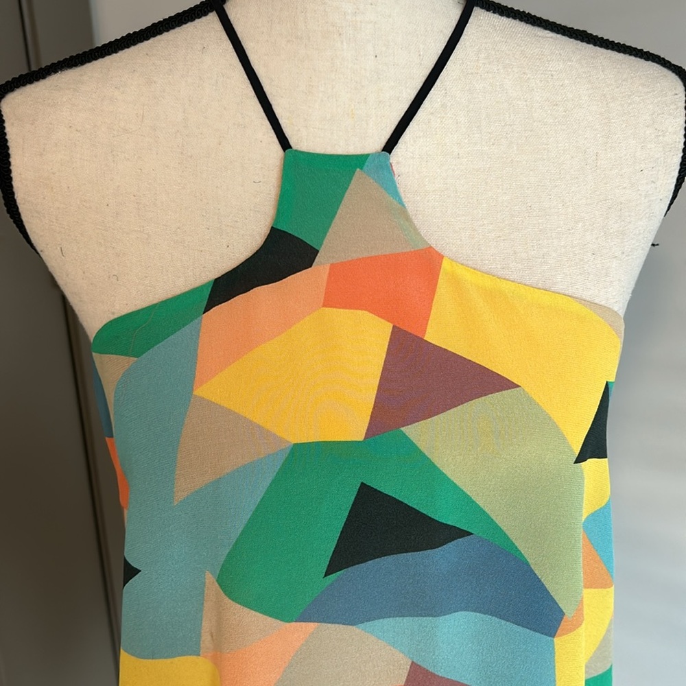 Milly Original Halter Abstract Silk Blouse - Picture 3 of 5